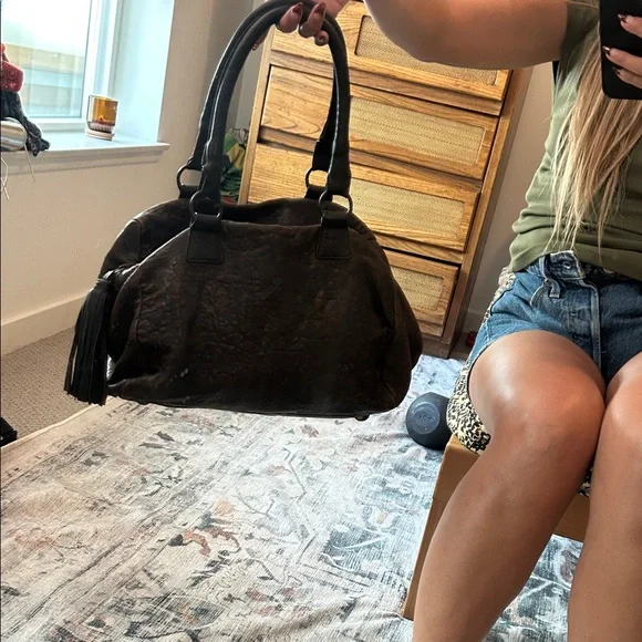 All Saints Dark Brown Leather Shoulder Bag - Picture 3 of 13